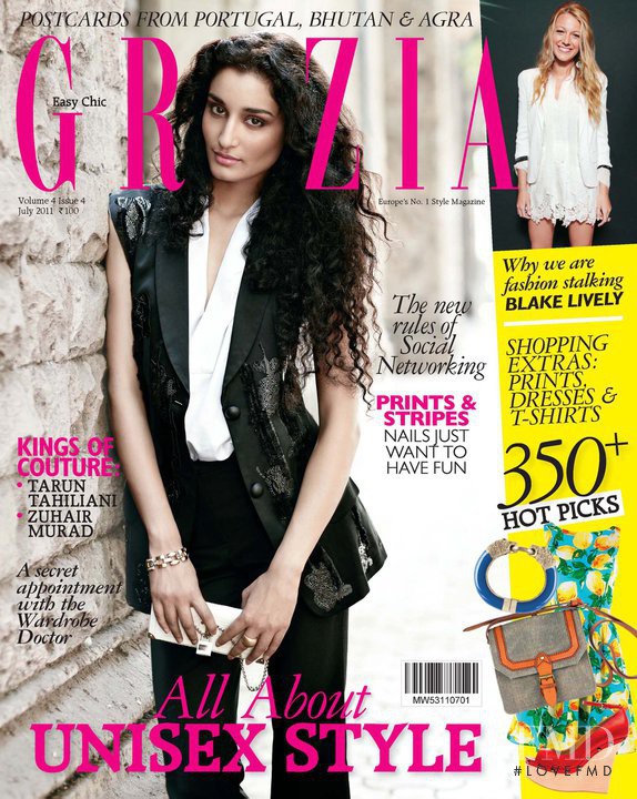 Kanishtha Dhankhar featured on the Grazia India cover from July 2011