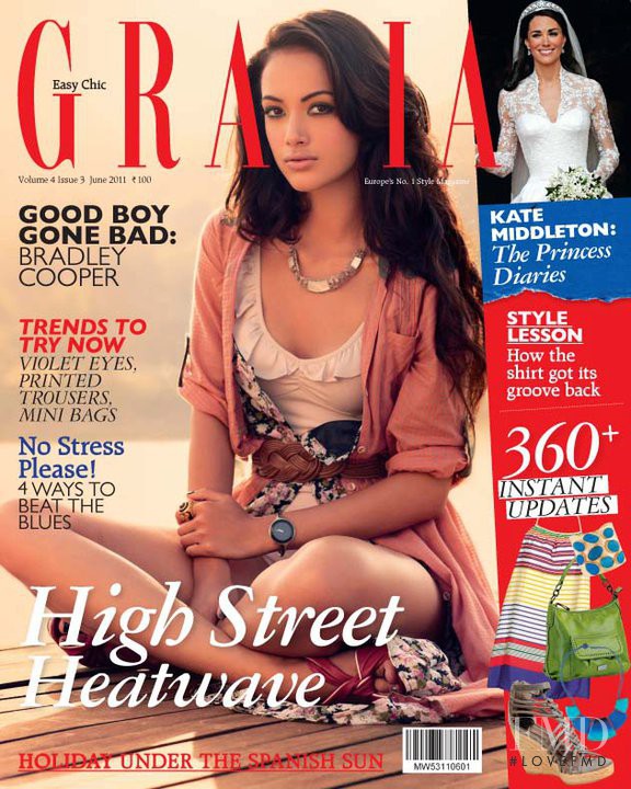 Angela Jonsson featured on the Grazia India cover from June 2011