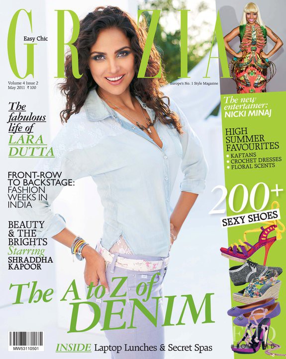 Lara Dutta featured on the Grazia India cover from May 2011