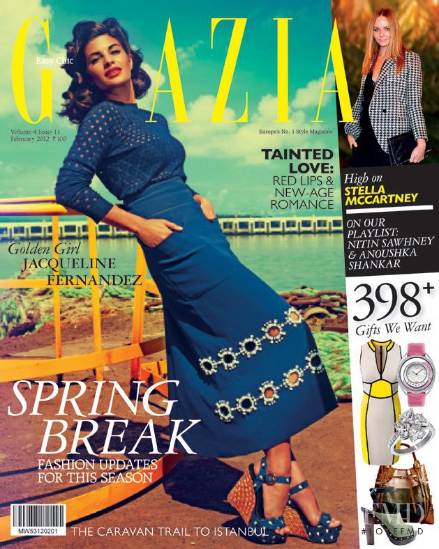 Jacqueline Fernandez featured on the Grazia India cover from February 2012