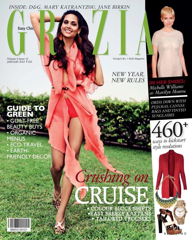Esha Gupta featured on the Grazia India cover from January 2012