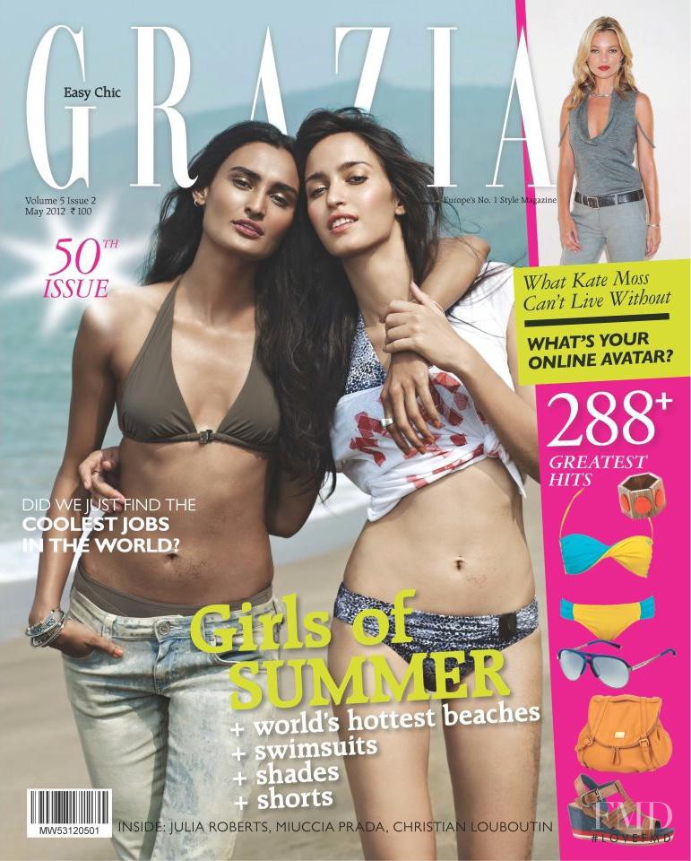 Rachel Bayros featured on the Grazia India cover from May 2012