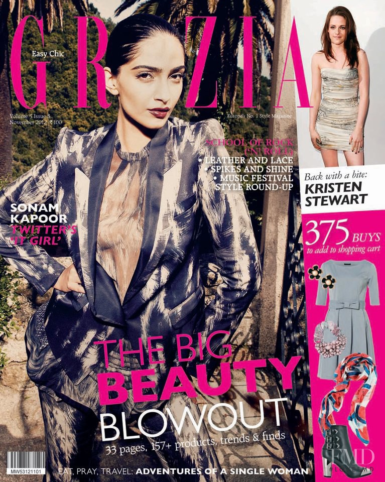 Sonam Kapoor featured on the Grazia India cover from November 2012