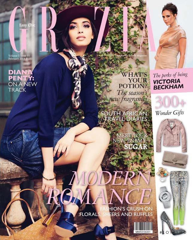 Diana Penty featured on the Grazia India cover from February 2013