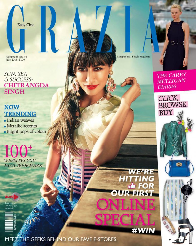 Chitrangda Singh featured on the Grazia India cover from July 2013