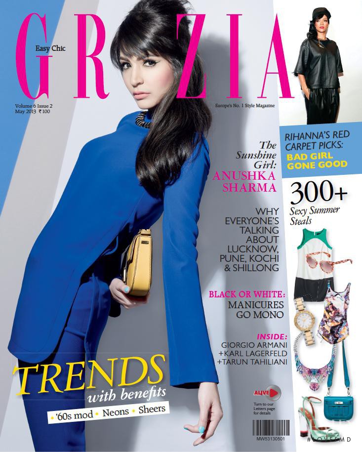 Anushka Sharma featured on the Grazia India cover from May 2013