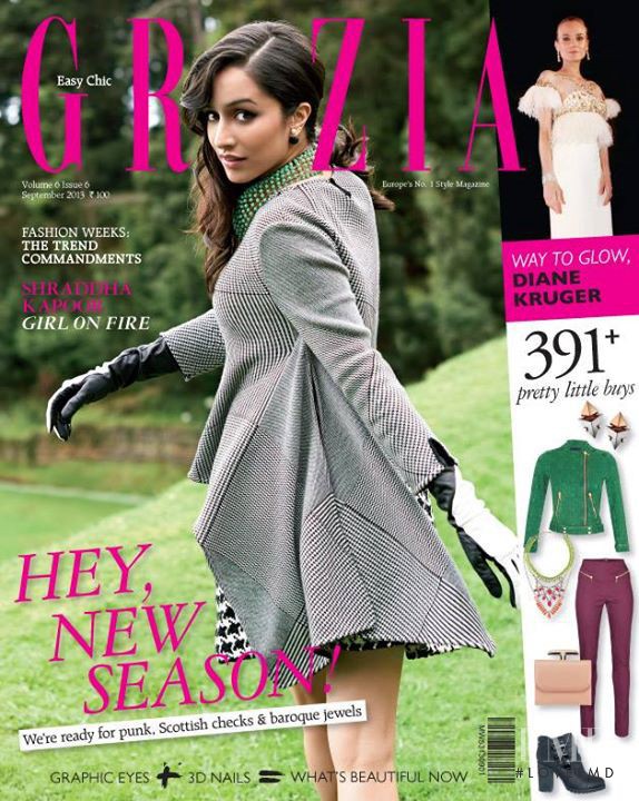 Shraddha Kapoor featured on the Grazia India cover from September 2013