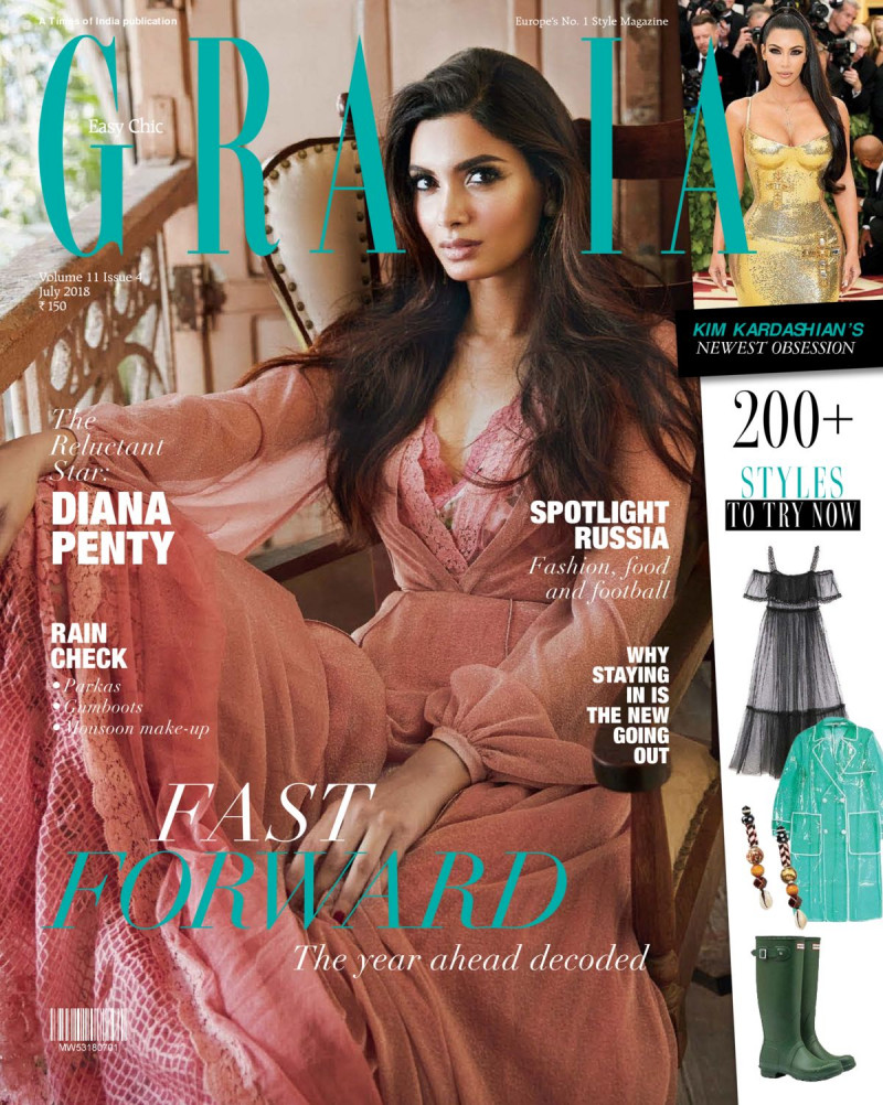 Diana Penty featured on the Grazia India cover from July 2018