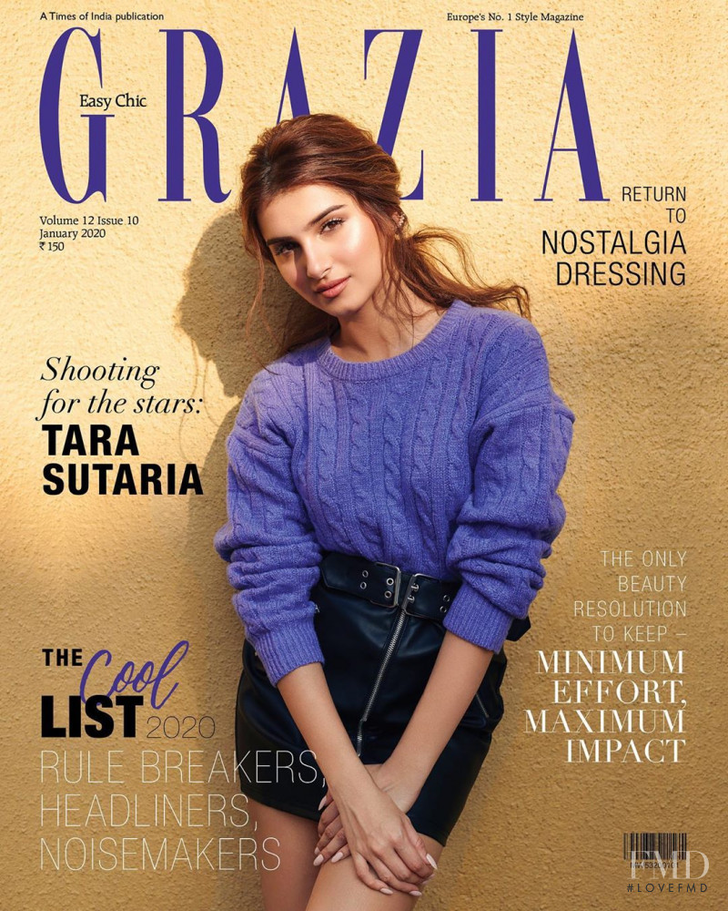 Tara Sutaria featured on the Grazia India cover from January 2020