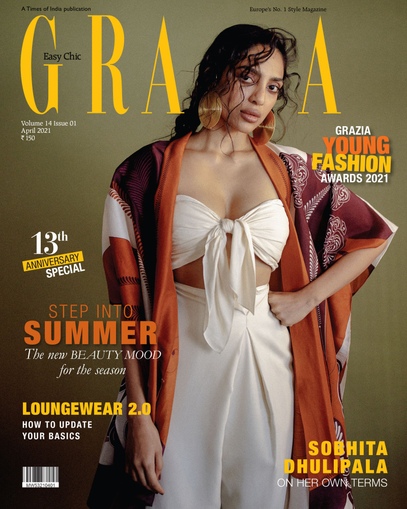 Shobita Dhulipala featured on the Grazia India cover from April 2021