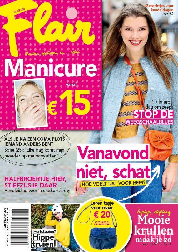 Nathalie Fransen featured on the Flair Belgium cover from November 2012