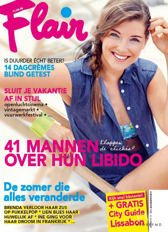 Nathalie Fransen featured on the Flair Belgium cover from August 2013
