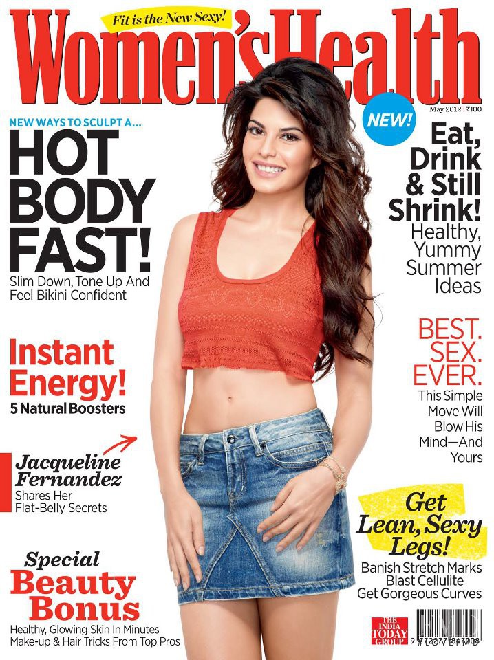 Jacqueline Fernandez featured on the Women\'s Health India cover from May 2012