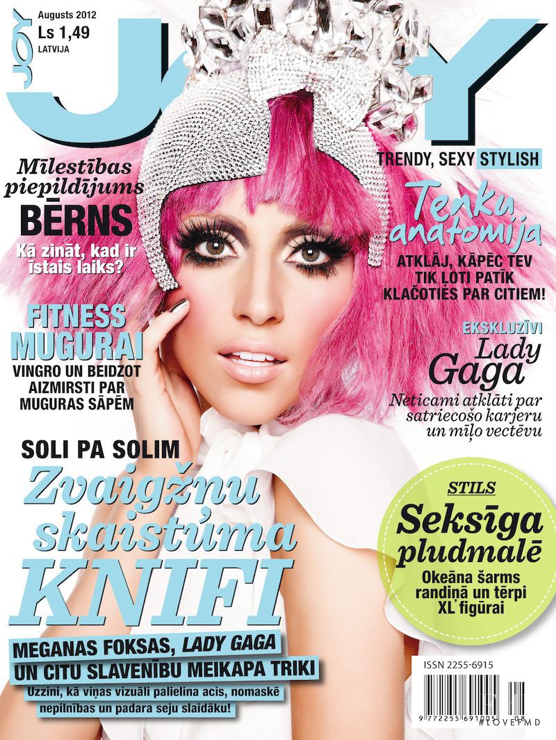 Lady Gaga featured on the Joy Latvia cover from August 2012