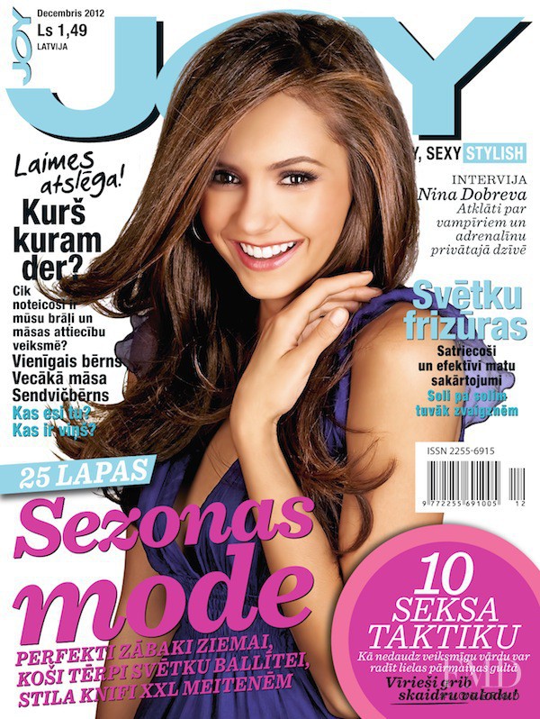 Nina Dobreva featured on the Joy Latvia cover from December 2012