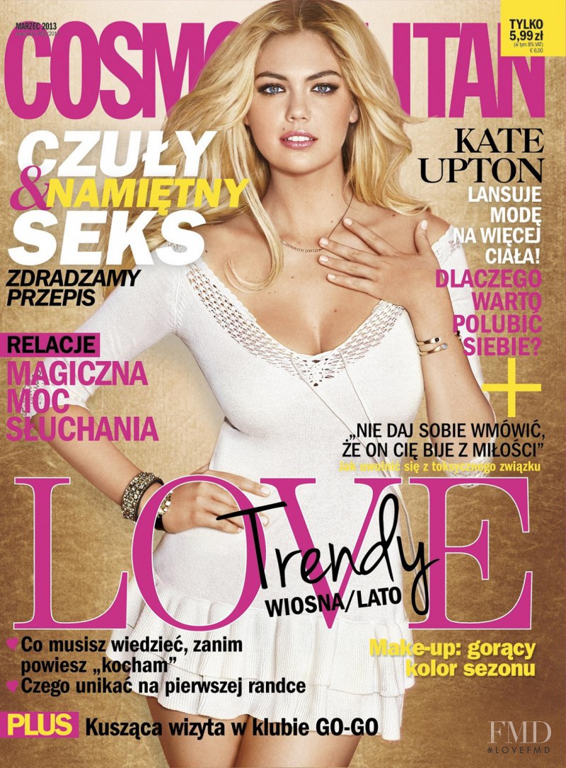 Kate Upton featured on the Cosmopolitan Poland cover from March 2013