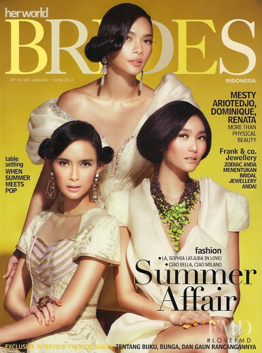  featured on the Her World Brides Indonesia cover from January 2012