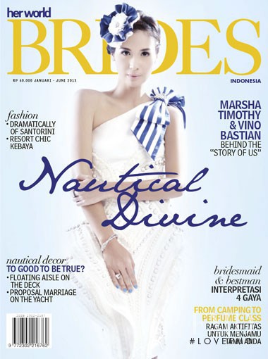  featured on the Her World Brides Indonesia cover from January 2013