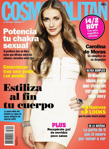 Carolina de Moras featured on the Cosmopolitan Chile cover from February 2011