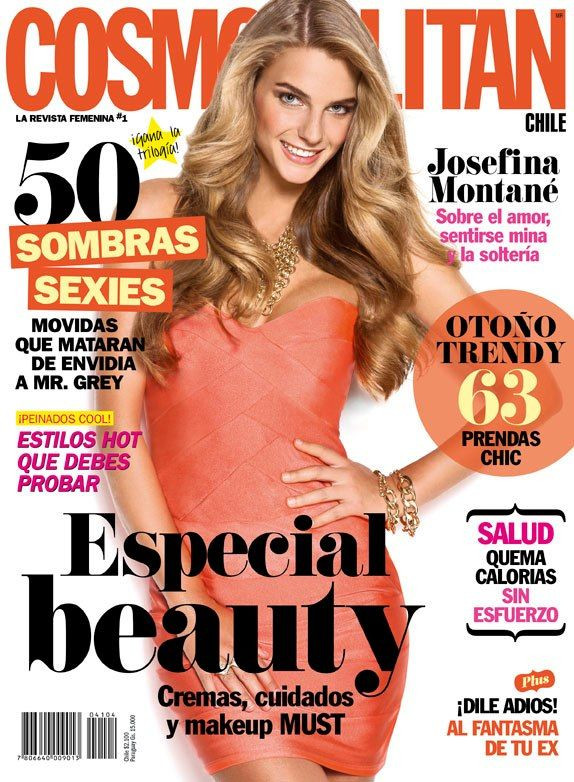 Josefina Montané featured on the Cosmopolitan Chile cover from April 2013