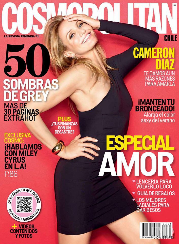 Cameron Diaz featured on the Cosmopolitan Chile cover from February 2015