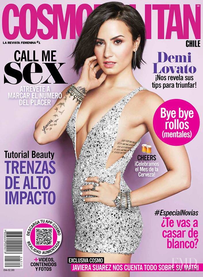 Demi Lovato featured on the Cosmopolitan Chile cover from October 2015