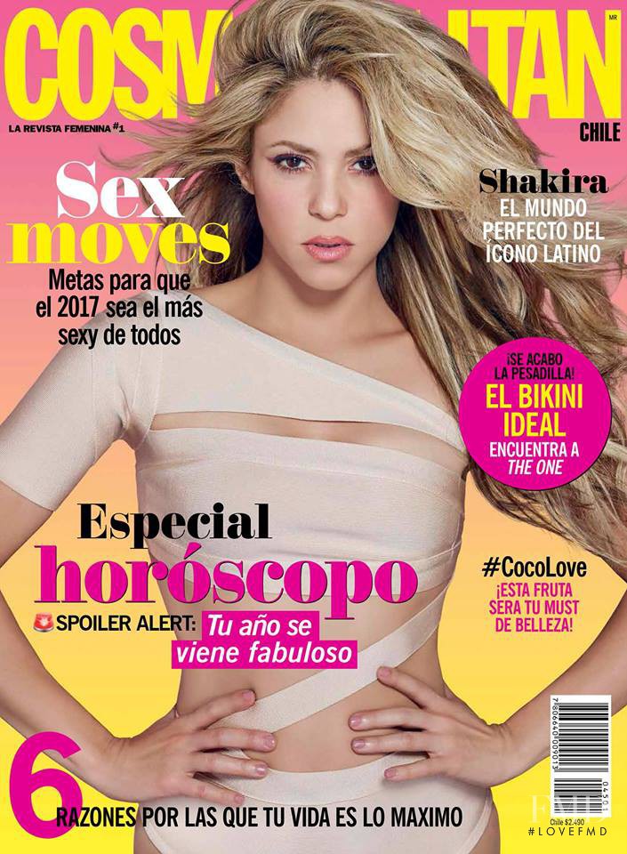 Shakira  featured on the Cosmopolitan Chile cover from January 2017