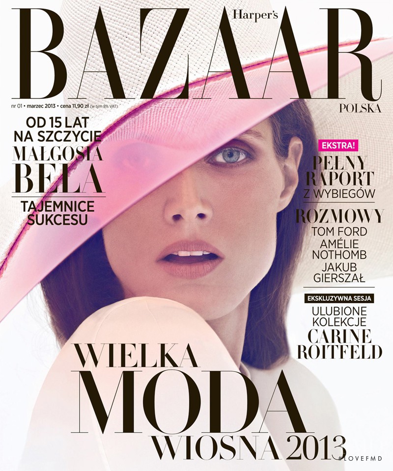 Malgosia Bela featured on the Harper\'s Bazaar Poland cover from March 2013