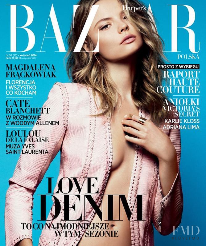 Magdalena Frackowiak featured on the Harper\'s Bazaar Poland cover from April 2014