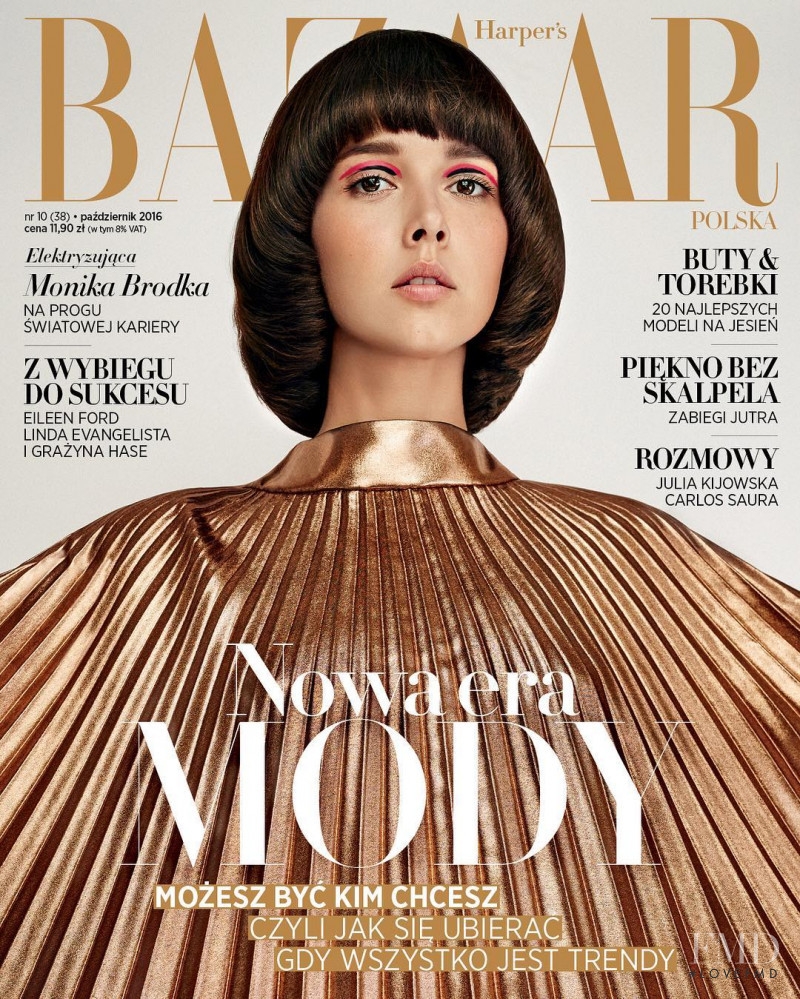 Monika Brodka featured on the Harper\'s Bazaar Poland cover from October 2016