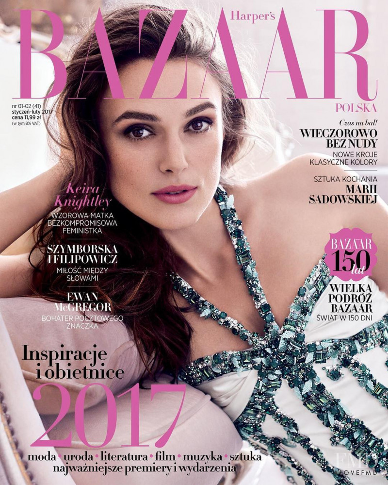Keira Knightley featured on the Harper\'s Bazaar Poland cover from January 2017