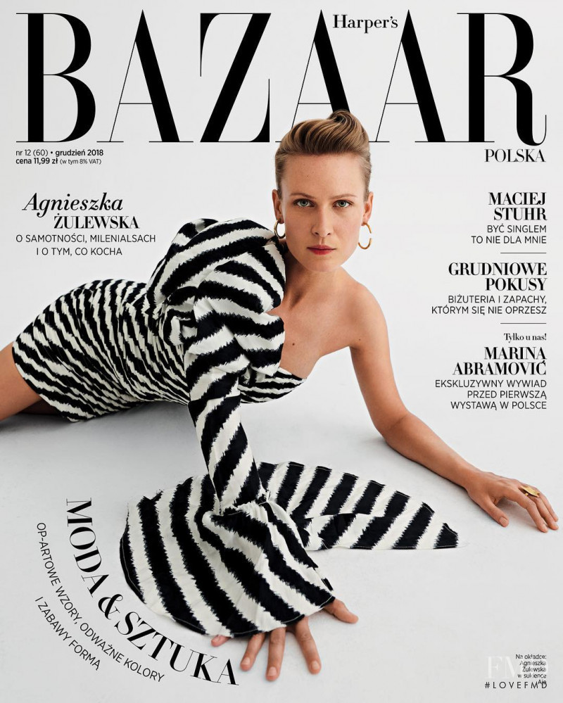 Agnieszka Zulewska featured on the Harper\'s Bazaar Poland cover from December 2018