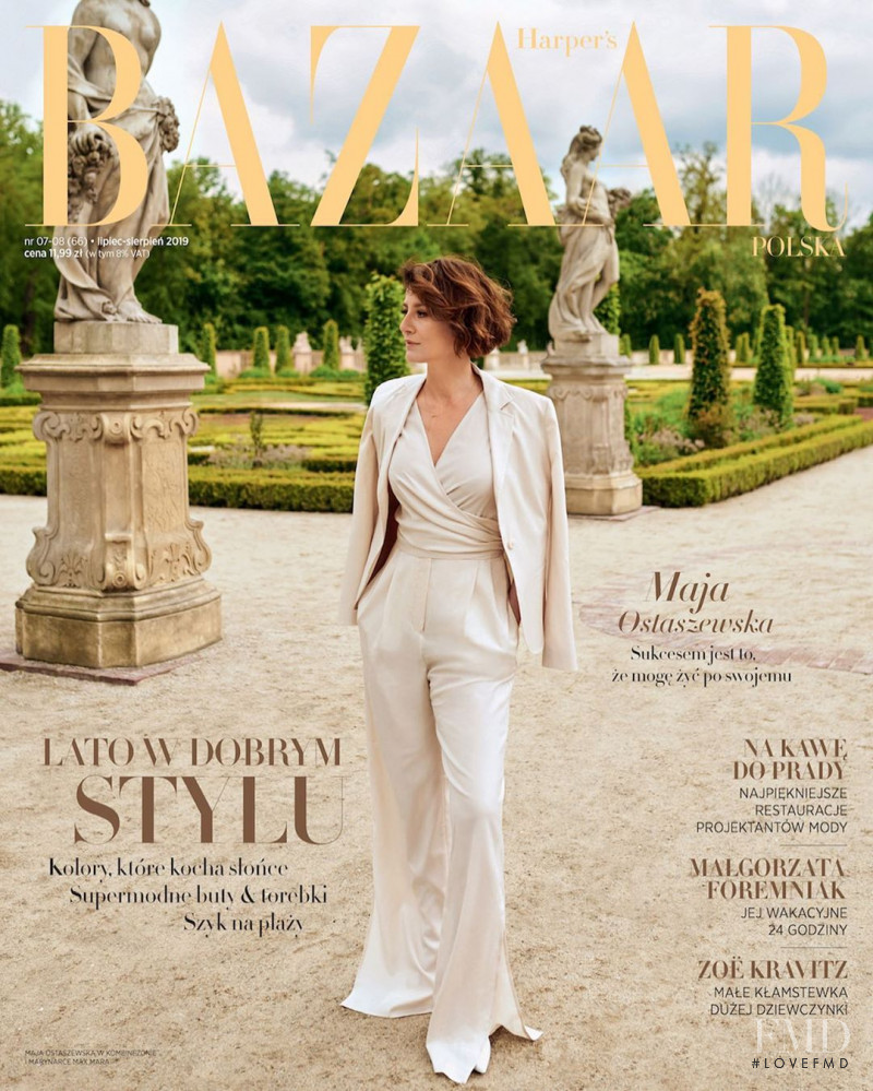 Maja Ostaszewska featured on the Harper\'s Bazaar Poland cover from July 2019