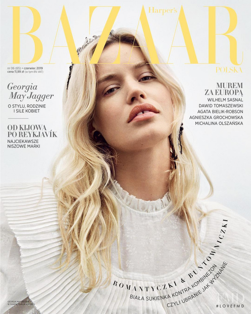 Georgia May Jagger featured on the Harper\'s Bazaar Poland cover from June 2019