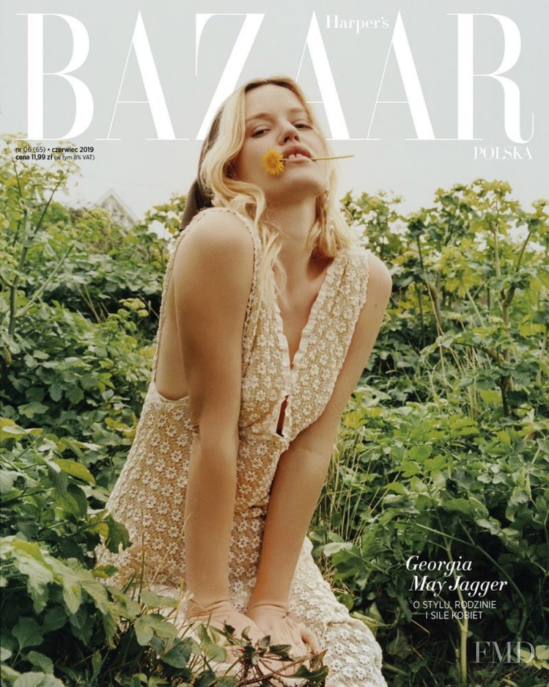 Georgia May Jagger featured on the Harper\'s Bazaar Poland cover from June 2019