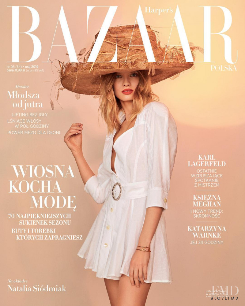 Natalia Siodmiak featured on the Harper\'s Bazaar Poland cover from May 2019