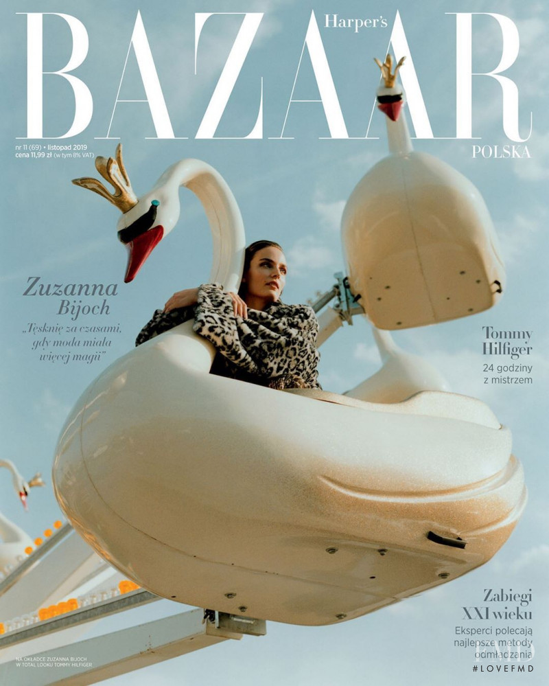 Zuzanna Bijoch featured on the Harper\'s Bazaar Poland cover from November 2019