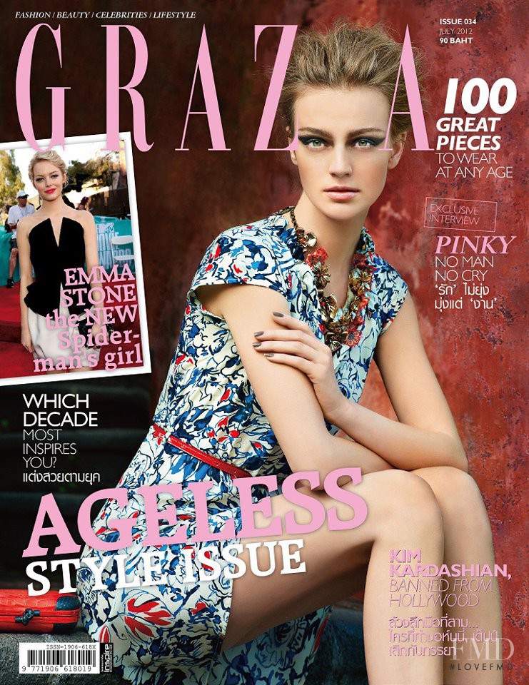Zuzana Kopuncova featured on the Grazia Thailand cover from July 2012