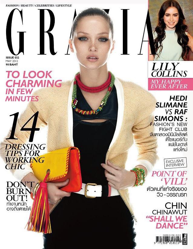 Martina Prekopova featured on the Grazia Thailand cover from May 2012