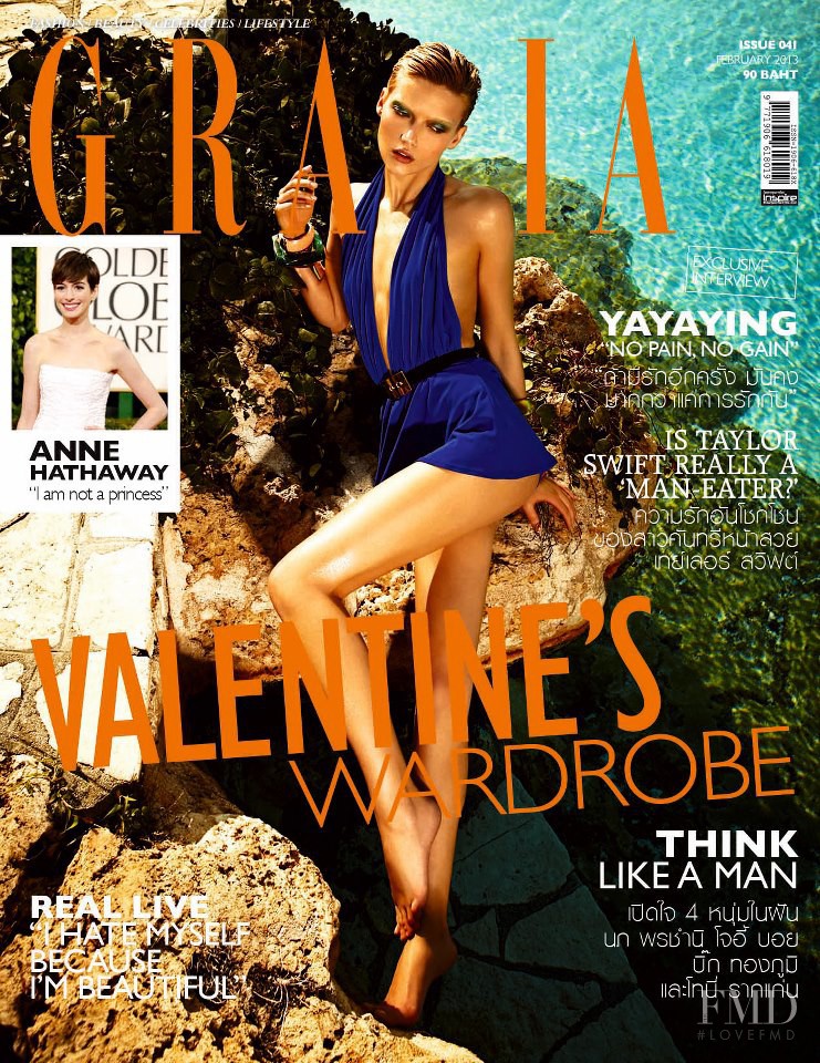 Nastya Belochkina featured on the Grazia Thailand cover from February 2013