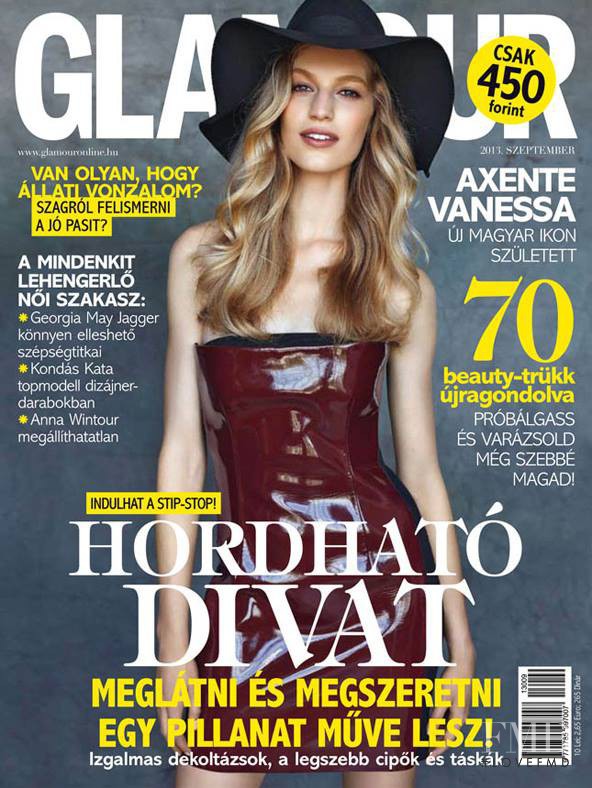 Vanessa Axente featured on the Glamour Hungary cover from September 2013