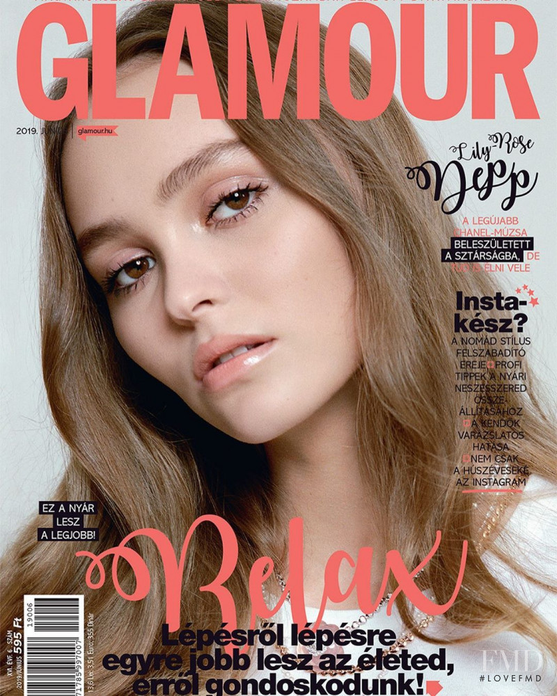 Lily-Rose Depp featured on the Glamour Hungary cover from June 2019