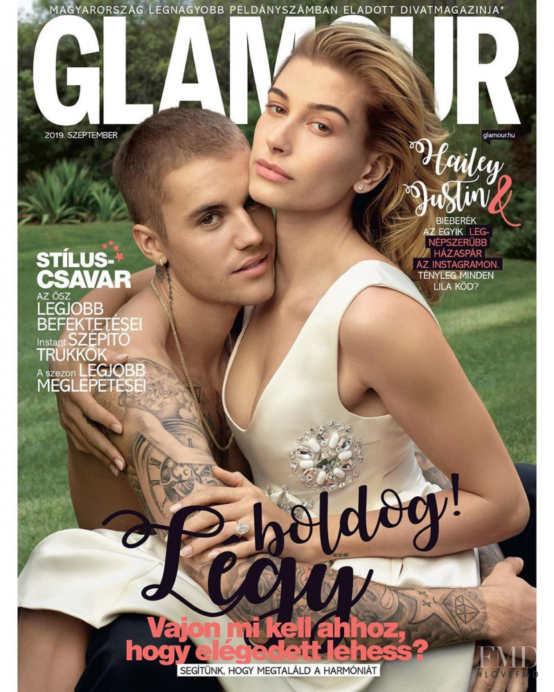 Hailey Baldwin Bieber featured on the Glamour Hungary cover from September 2019