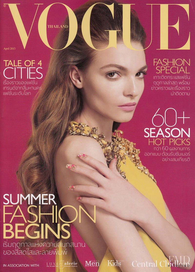 Paulina Panas featured on the Vogue Thailand cover from April 2013