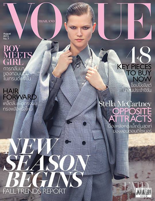 Kasia Struss featured on the Vogue Thailand cover from August 2013