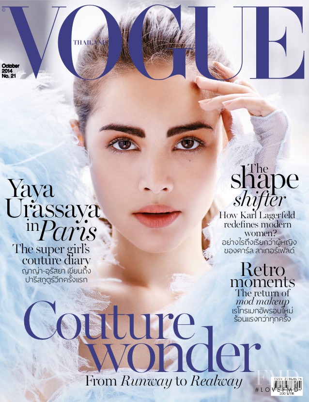 Urassaya "Yaya" Sperbund featured on the Vogue Thailand cover from October 2014