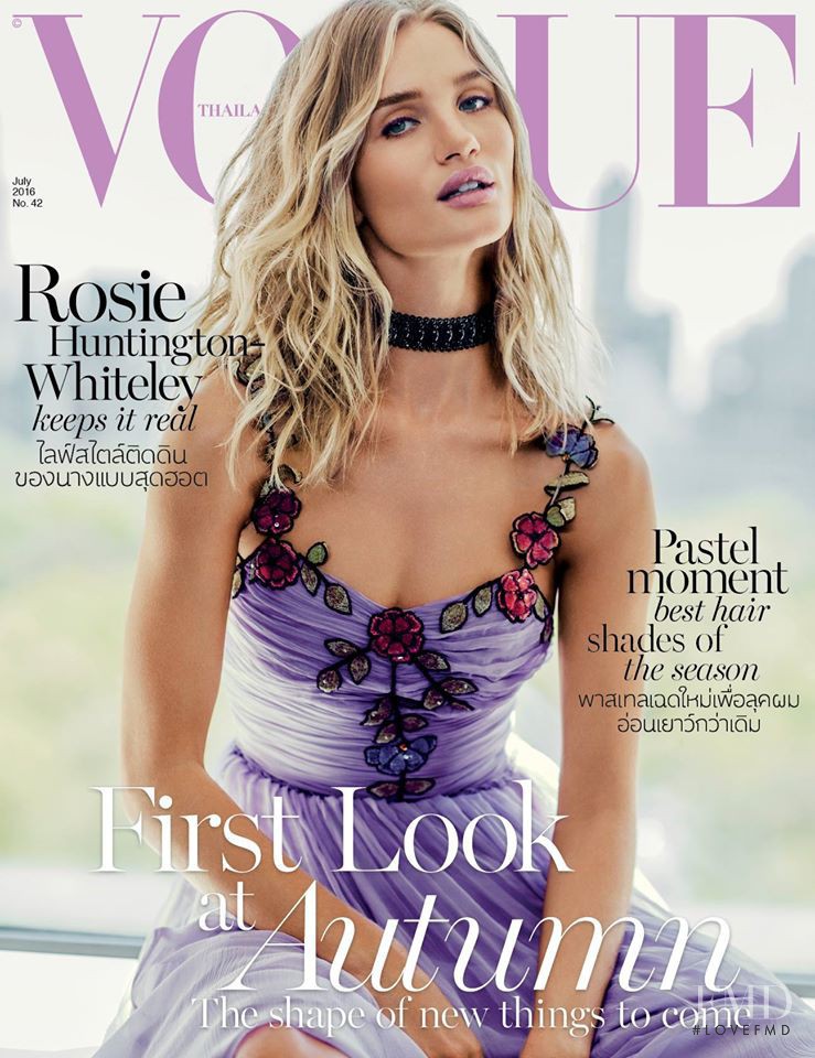 Rosie Huntington-Whiteley featured on the Vogue Thailand cover from July 2016