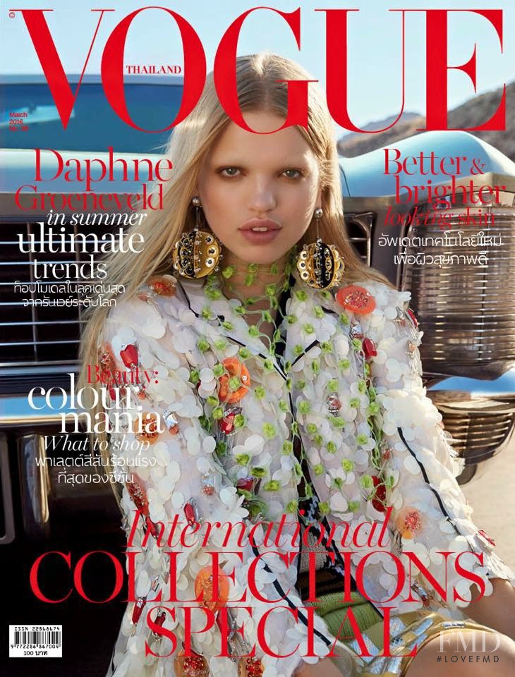 Daphne Groeneveld featured on the Vogue Thailand cover from March 2016