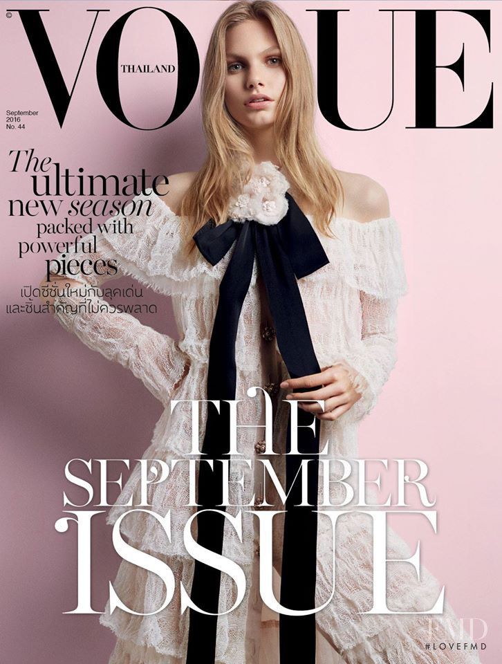 Annika Krijt featured on the Vogue Thailand cover from September 2016