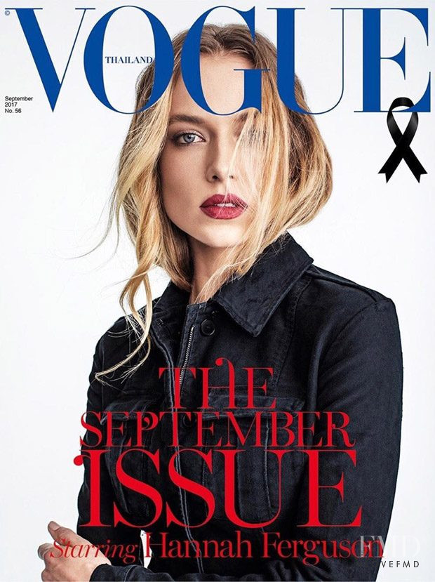 Hannah Ferguson featured on the Vogue Thailand cover from September 2017
